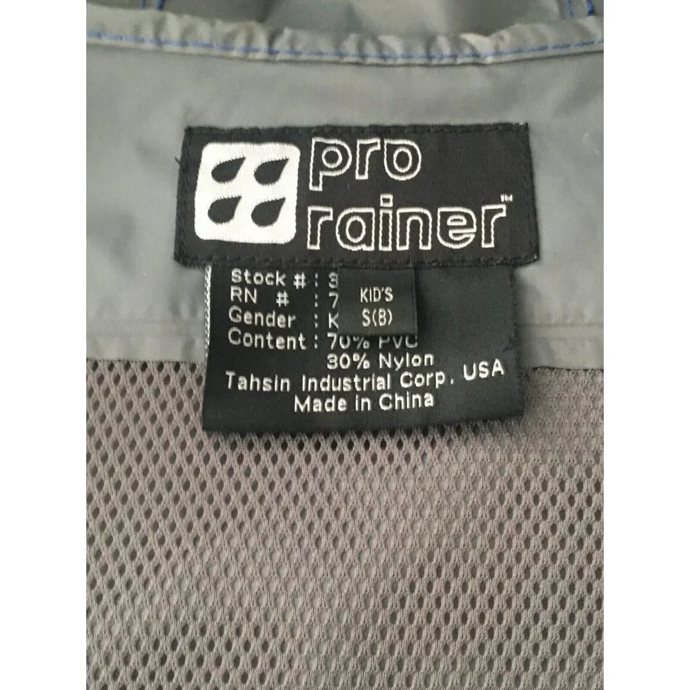 Pro Rainer Kids Raincoat Rain Jacket Blue Vent Fishing Boys Girls Kids Small 8 - Picture 9 of 11